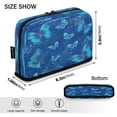 thumbnail image 3 of 8.3"x5.9" Large-Capacity Multi-Pocket Vertical Pencil Case Blue Glitter Butterfly, 3 of 7