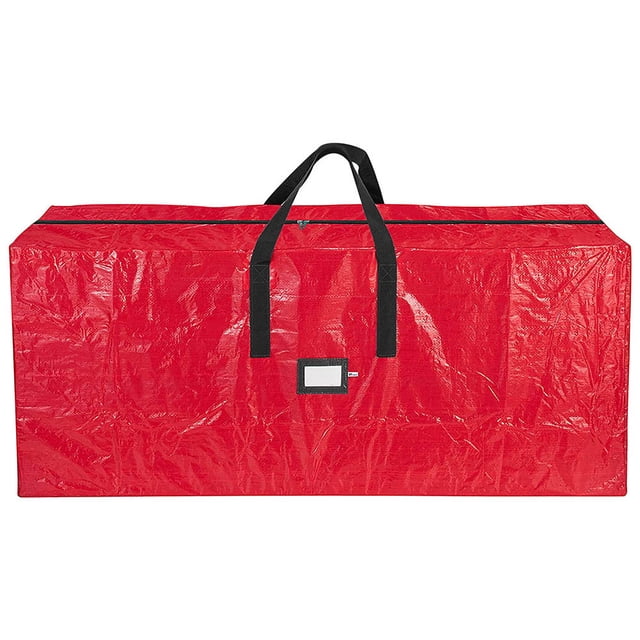 Sac de Rangement pour Arbre de Noël Robuste, Sac pour Arbre de Noël Rouge, Sac Fourre-Tout pour Rangement, Sacs pour Arbre de Noël pour Rangement, Sacs de Rangement pour Déménagement Économiseurs d'Espace, Matériau Imperméable, Sac à Fermeture à Glissière, Poignées de Transport (Rouge, M)