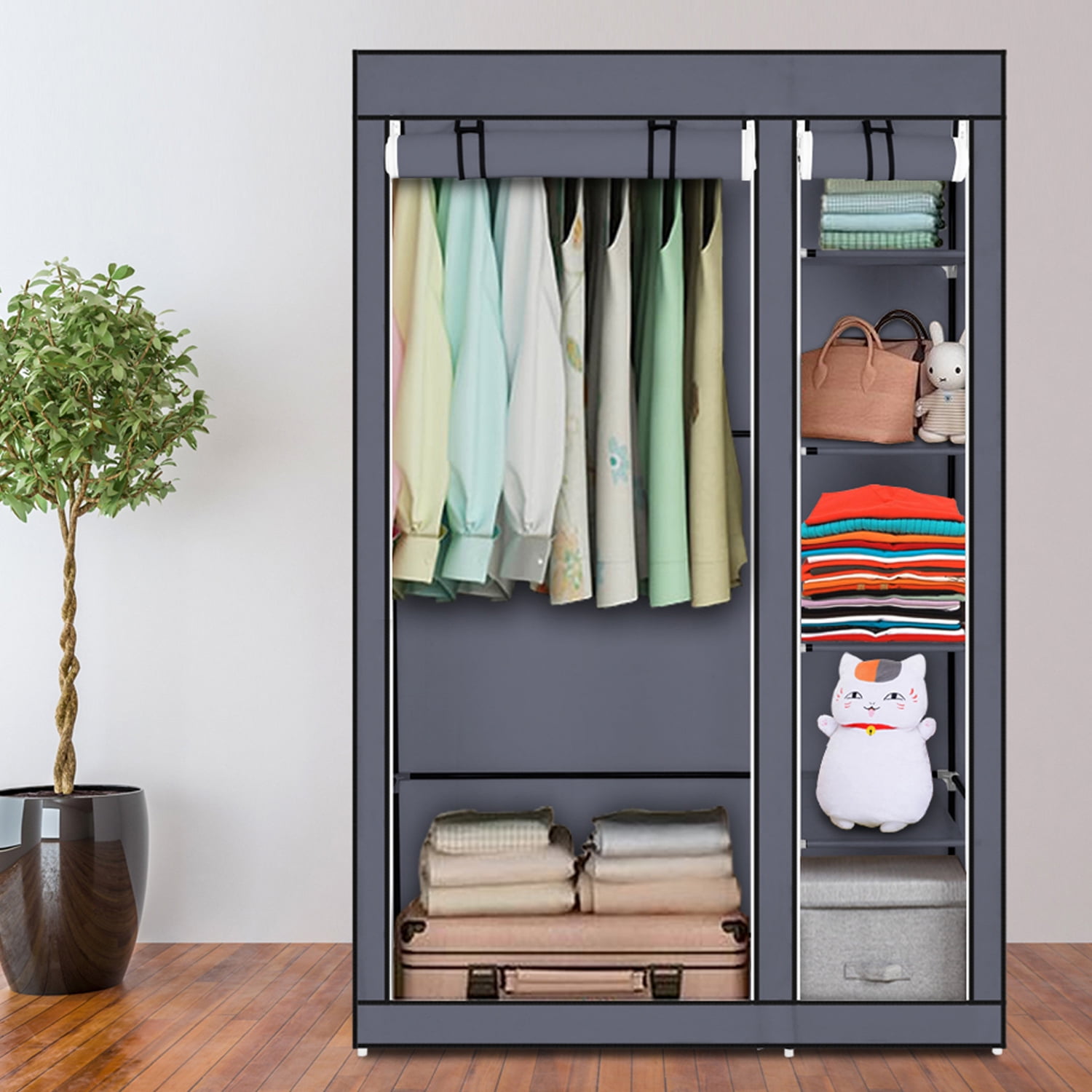 UWRNite Closet Organizer, Wardrobe Portable Clothes Closet Shelves with NonWoven Fabric