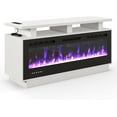 thumbnail image 6 of LAZZO TV Stand with WiFi Smart Electric Fireplace, Solid Wood Mantel & Power Outlet for Living Room, 50" White, 6 of 7