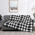 thumbnail image 2 of Fotbe White And Black Plaid Manta de Franela con Estampado, Manta Ultrasuave para Cama, Sofá, Auto, Hipoalergénica y Antibolitas-50"x40", 2 of 6