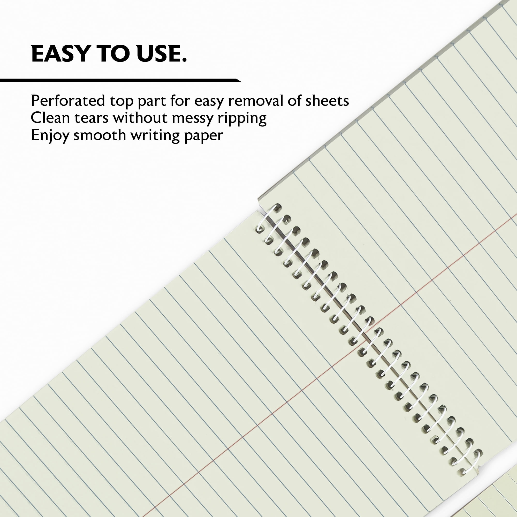 BAZIC Perforated Writing Pad, 80 Sheets 6"x9" Green Tint Gregg Ruled Steno Book, 48-Pack