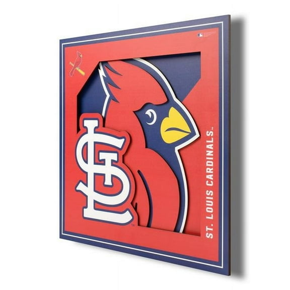 YTF MLB St. Louis Cardinals 3D Logo Series Wall Art 12x12