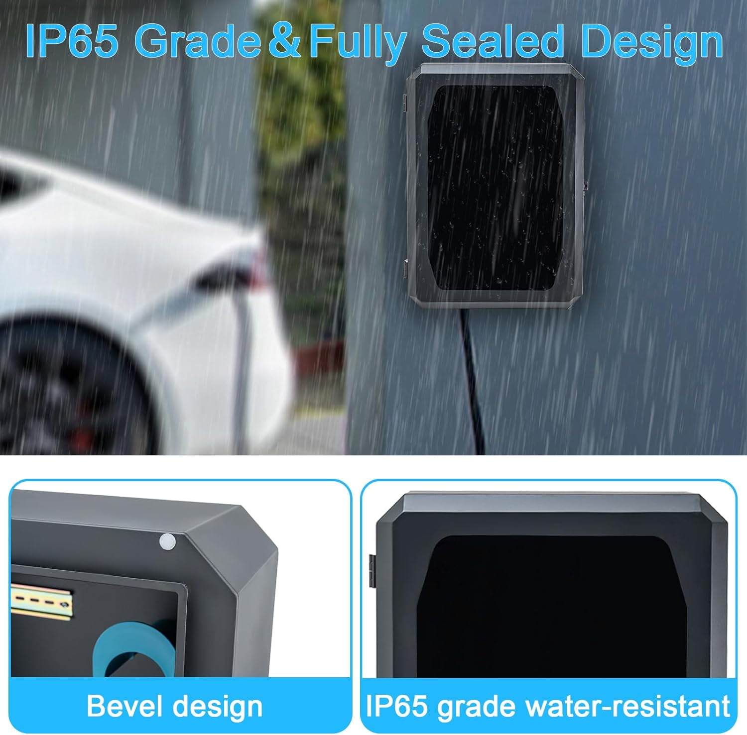 Outdoor EV Charger Enclosure Box With Lock - Wall Mount, Weatherproof, IP65 Rated For Tesla & Most Charging Stations