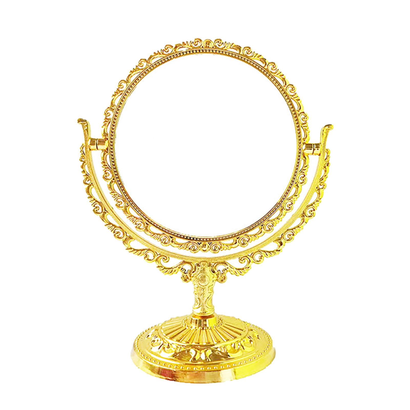 Miroir de maquillage double face avec poignée/support pliable, miroir de poche portable, miroir pivotant suspendu, petit miroir rond (rose) | Leroy Merlin