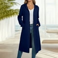 thumbnail image 2 of DHFJKG Womens Long Cardigan Casual Hooded Long Sleeve Fitness Lightweight Zipper Jacket Knee-Length Solid Color Cozy Outerwear, 2 of 5