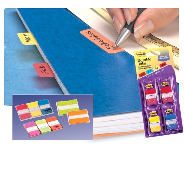 Post-it® Durable Tabs, 1 1/2' x 2', Red/Yellow, 25 Flags Per Pad, Pack Of 2 Pads