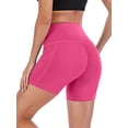 thumbnail image 5 of FUTATA Womens Biker Shorts Compression Yoga Workout Shorts With Pockets High Waist Tummy Control Exercise Running Shorts For Juniors ,XS-3XL, 5 of 6