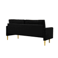 thumbnail image 4 of Xukmct 2 Seat Velvet Loveseat Sofa with Metal Legs, 65 inch Sofa Couch for Living Room, Bedroom, Office, Black, 4 of 6
