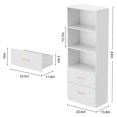 thumbnail image 2 of White Bookshelf with Drawers, 63" Tall Bookshelf with Storage, 3 Shelf Modern Bookcase with Adjustable Shelf, Open Shelves Bookcase, Book Shelf for Home Office, White, 2 of 4
