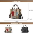 thumbnail image 5 of Genuine Leather Shoulder Tote Purse for Women Retro Multicolor Splicing Handbag Satchel Ladies Fashion Crossbody Bag, 5 of 7