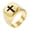Gold, variant on Men Women's Cross Ring Band Stainless Steel Personalized Daily Jewelry Silver Size 11