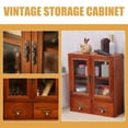 thumbnail image 3 of BESTYASH Vintage Style Brown Wooden Display Shelf with Multi Layer Drawers for Storage and Organization, 3 of 7