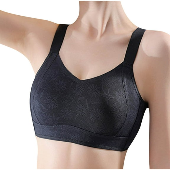 Bigersell No Wire Push up Bras for Women Clearance Comfortable Without Underwire Bra pullover Bra Style F-1014 Black M
