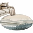thumbnail image 2 of Area Rug 36in, Forest Tree Flying Bird Floor Carpet Living Room Rug, Natural Mountain Scenery Vintage Style Non-Slip Welcome Mat Indoor Rugs for Bedroom Dining Room, 2 of 9