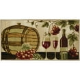thumbnail image 3 of Kashi Home Kitchen Rug, Printed Area Rug, Durable Floor, Door Mat, Farmhouse Non-Slip Carpet Latex Backing Beautiful Design Wine Barrel 2pc Set (18X30 Rectangle & 20X40), 3 of 5