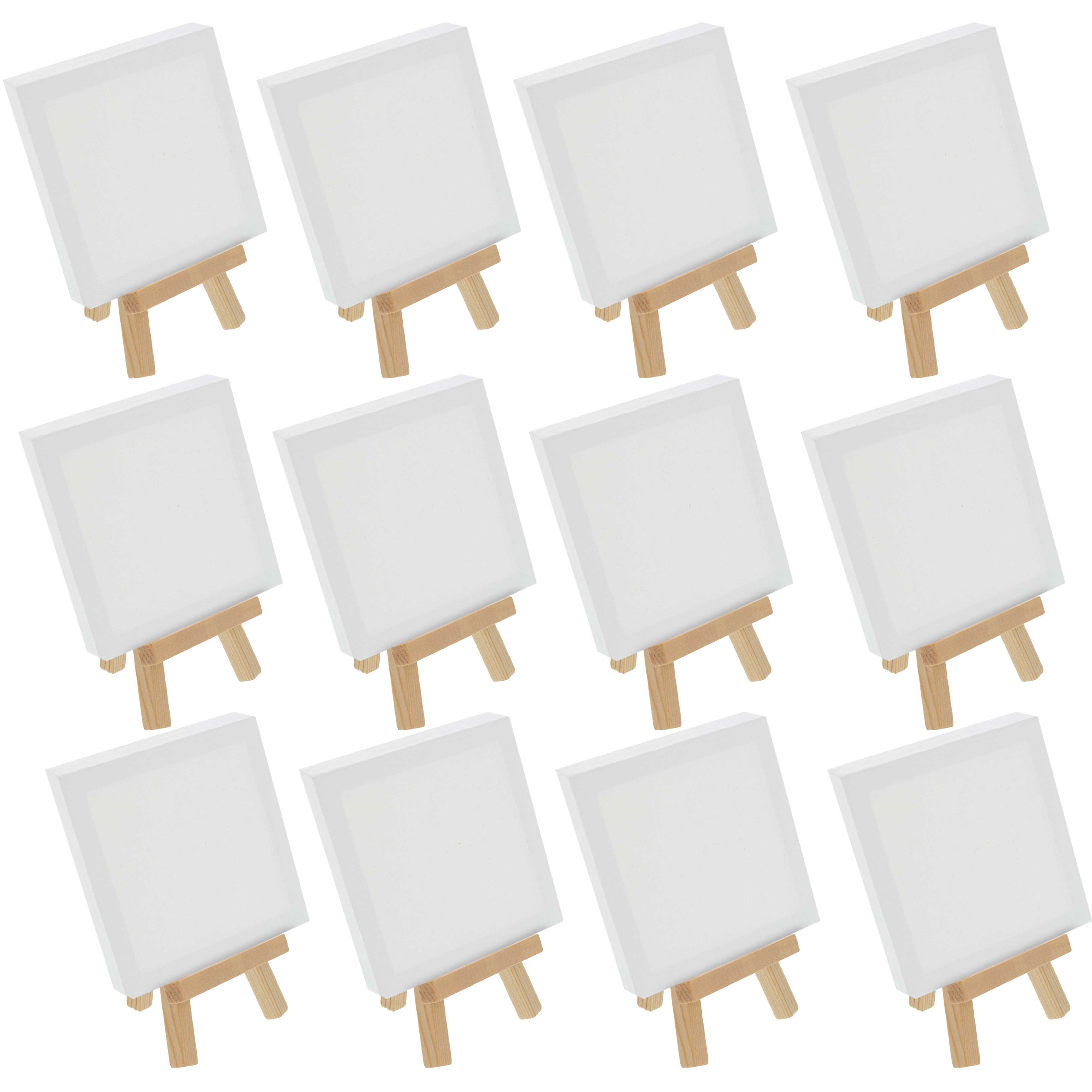 Art Decoration Craft Drawing Milisten 2 Set Canvas for Painting with Easel Mini Canvas Easel Set Foldable Wood Smooth Painting Set Academy Art Supplies Tabletop Holder Stand for Painting Party