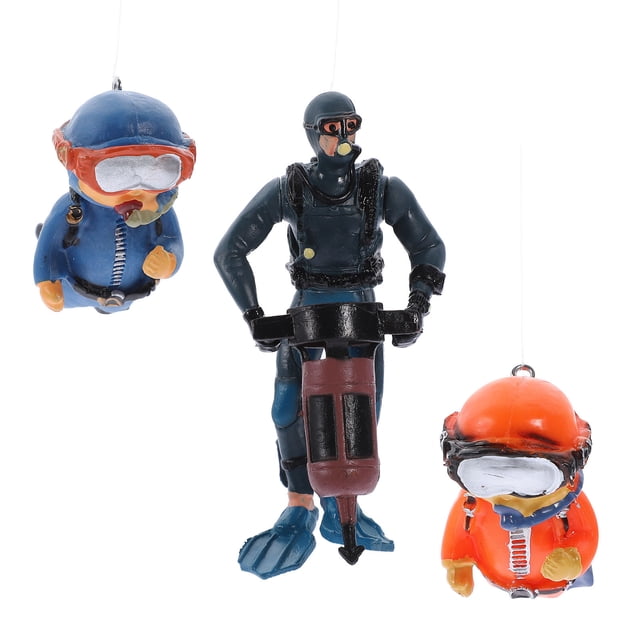 BESTYASH 3Ud Adorno De Buceador Para Pecera Decorativa Acuario Accesorios