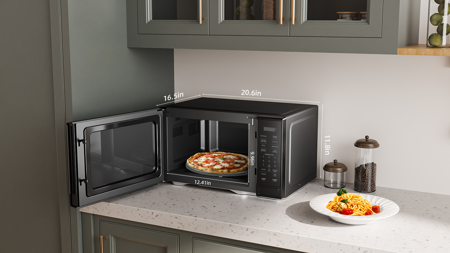 MAINSTAYS 1.1 CU FT MICROWAVE OVEN IN BLACK