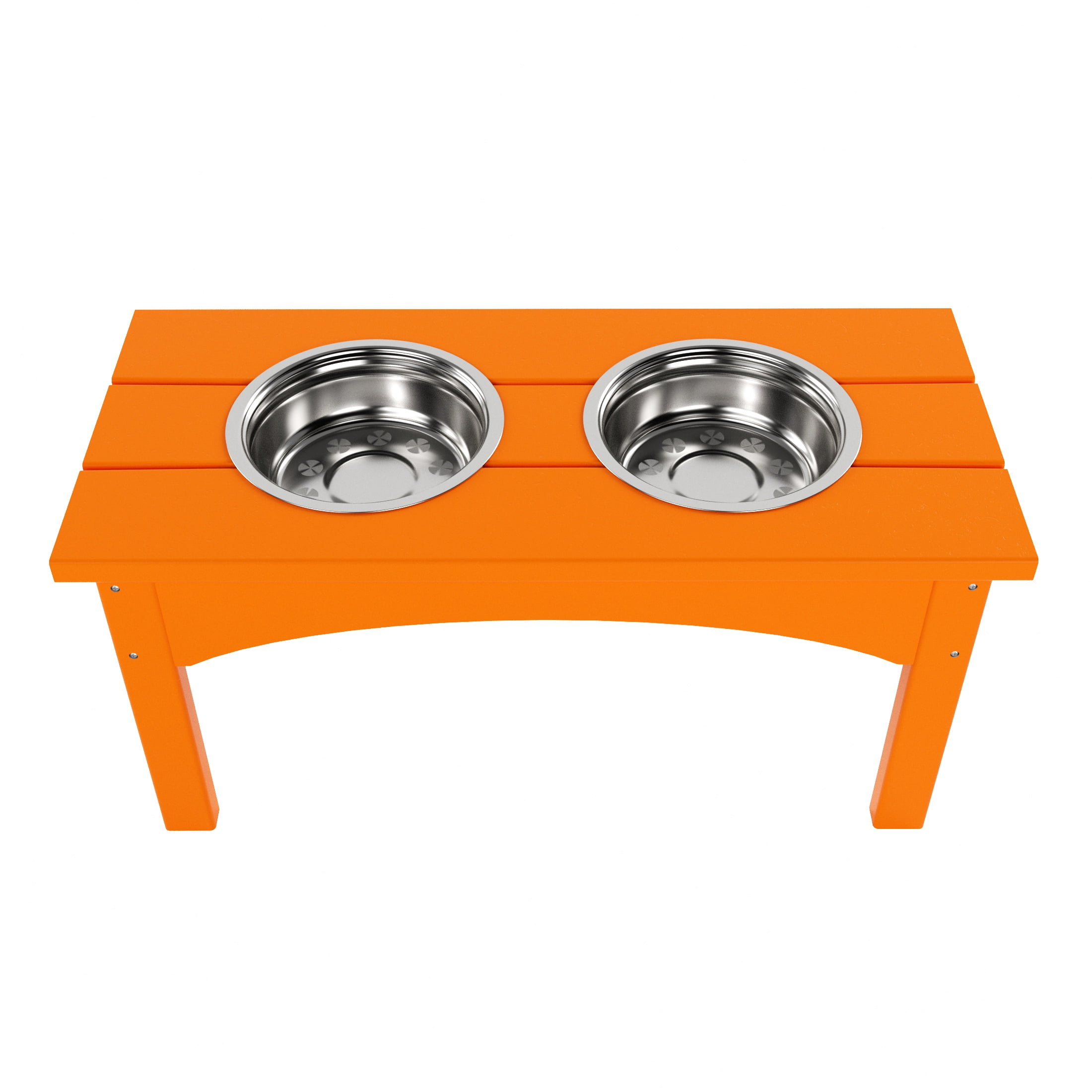 WestinTrends Elevated Modern Pet Stand Feeder for Cats & Dogs Puppy, Removable stainless steel bowls, UV and Weather Resistant