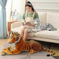 thumbnail image 3 of 50-160cm Lifelike Tiger Plush Toys Ferocious Wild Animals Simulation White Brown Forest King Doll Children Kids Birthday Gifts, 3 of 5