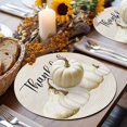 thumbnail image 6 of Fall Round Placemats Set of 4 White Pumpkins Place Mats Thanksgiving Woven Placemat Thankful Linen Circle Braided Table Mat for Kitchen Dining Table Autumn Party Home Decor 15 Inch, 6 of 9