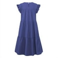 thumbnail image 3 of Women's Sleeveless Casual Ruffle-Trim Midi Dresses, 3 of 4