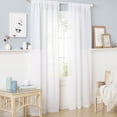 thumbnail image 2 of Estate View™ Beaumont Sheer Rod Pocket Curtain Panel Pair, 38"x84", White, 2 of 3