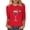 Red, variant on Fashion Fall Saving Women's Christmas Red Wine Glass Print 3/4 Sleeve Round Neck Casual Tops Tees Tshirts Shirts Blouse for Holiday Party My Items