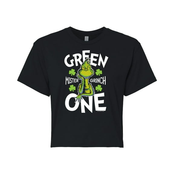 The Grinch - Green One - Juniors Cropped Cotton Blend T-Shirt