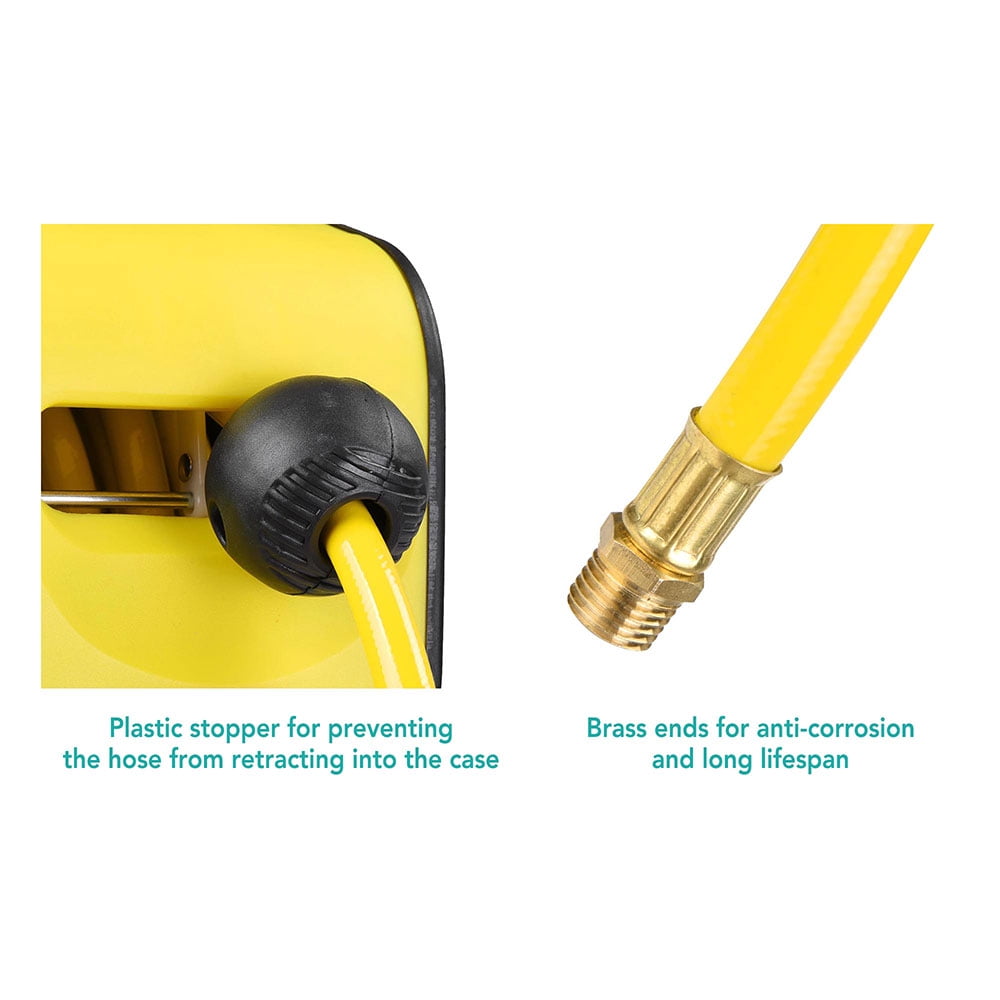 Yescom 5/16 in x 33 ft Retractable Air Hose Reel Auto Rewind Ceiling / Wall Mount 180° Swivel Air Compressor