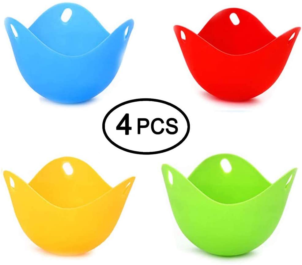 VONTER Egg Poacher 4 Pieces BPA Free Silicone Egg Poacher Cups,for