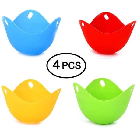 Amerteer Egg Poacher - 4 Pieces BPA Free Silicone Egg Poacher Cups,for