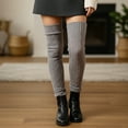 thumbnail image 3 of allydrew Winter Warm Over the Knee Thigh High Long Boot Socks, Gray, 3 of 4