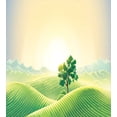 thumbnail image 3 of Ambesonne Landscape Duvet Cover Sets, Sunrise on Rural Valley, 2-Twin, Cream Fern Green, 3 of 4