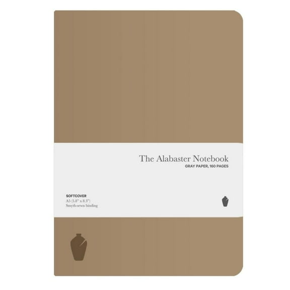 Alabaster A5 Softcover Notebook, Tan, Dot Grid