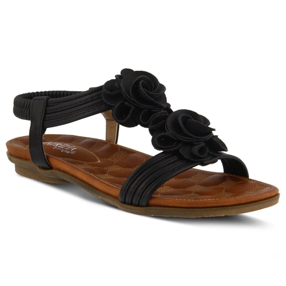 PATRIZIA Spring Step Nectarine Sandals for Womens - Ladies Sandals with Chic Flower Grabbing t-Straps - Casuals Womens Sandals with Stretch Back Strap