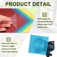 thumbnail image 3 of Uxcell 14 Pcs Hojas de Plástico de Color, Filtro de Gel de Corrección de Color Ámbar Transparente Impermeable 3.9 x 3.9" para Manualidades DIY, Iluminación LED, Fotografía (Azul), 3 of 6