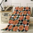 thumbnail image 2 of Fall Throw Blankets, Thanksgiving Halloween Pumpkins Soft Fleece Blanket Decorative for Home Sofa Couch Chair Living Bedroom,60x80 inches, Farmhouse Black White Buffalo Plaid, 2 of 5