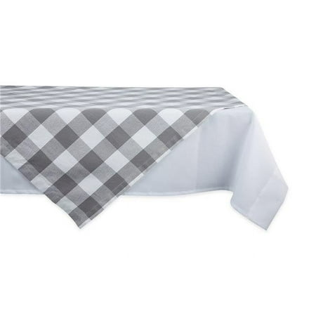 

40 x 40 in. Grey & White Buffalo Check Table Topper