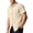 Khaki, variant on Mens Linen Short Sleeve Shirts for Summer Beach, Casual Untucked Tops with Wrinkle Resistance Root Color XXXL