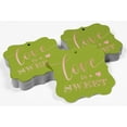 thumbnail image 4 of Inkdotpot Real Rose Gold Foil Bracket Shape Paper Hang Tags Love Is Sweet Wedding Favor Tags Pack Of 50, 4 of 7