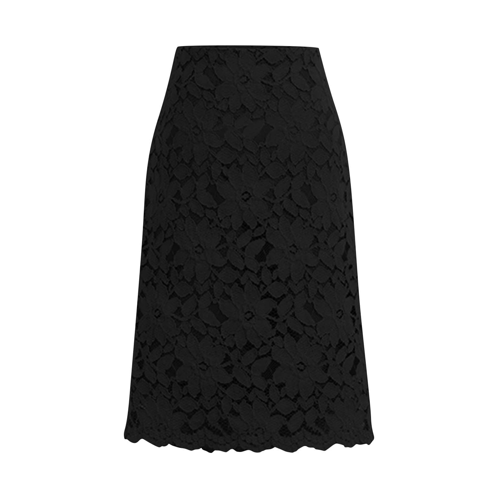 Feternal Women's Midi Skirt Elastic Waist Polka Dot Print Girls Cute