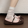 thumbnail image 2 of oqasdz Womens Casual Shoes Two Tone Bow Knot Slip On Buckle Snap Ballet Shoes Fashion Comfortable Everyday Loafers for Daily Wear Outdoor Summer, 2 of 7