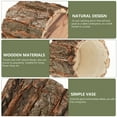 thumbnail image 6 of HERFIER 2Pcs Wood Bark Flower Pot Rustic Succulent Planter Farmhouse Flower Bucket Wood Log Plant Container 4.72x4.72x3.93in, 6 of 9
