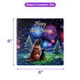 thumbnail image 5 of Happy New Year Mastiff Family Cheer Winter Midnight Firework Set of 4 Stone Coasters Mastiffs Dog Lover Gifts Idea 4x4in Absorbent Soapstone Coaster - 02025, 5 of 5