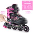 thumbnail image 4 of Graflsoa Adjustable Soft-Shell Inline Skates for Kids - Pink, Size M (EU35-38) - Lightweight & Durable Design, 4 of 6