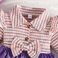 thumbnail image 5 of HJYCHN Girls Dresses Striped Top Party Gown with Layered Skirt and Large Bow for Kids Dress 2-3 Years, 5 of 9