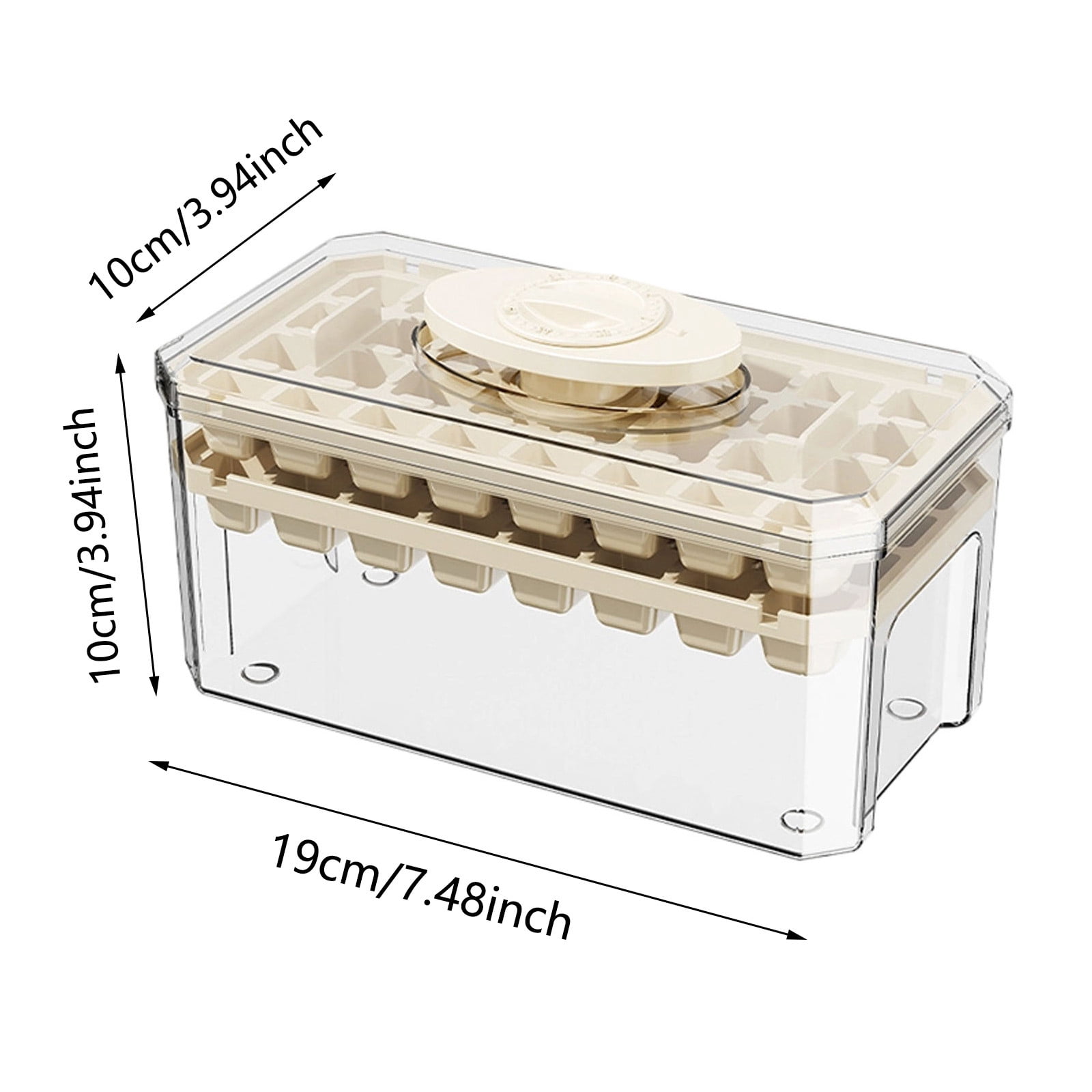 64-Cube Push-Button Ice Cube Box Set With Lid Storage Bin & Ice Scoop Reusable Leakproof Ice Maker For Freezer Cocktails Whiskey Drinks