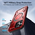 thumbnail image 4 of ELEHOLD Case for iPhone 12 Pro / 12 6.1", Military Grade Magnetic Case with Kickstand, Compatible with Wireless Charging,Green, 4 of 5